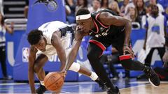 ORLANDO, FL - APRIL 19: Pascal Siakam #43 of the Toronto Raptors steal the ball from Jonathan Isaac #1 of the Orlando Magic during Game Three of the first round of the 2019 NBA Eastern Conference Playoffs at the Amway Center on April 19, 2019 in Orlando, Florida. The Raptors defeated the Magic 98 to 93. NOTE TO USER: User expressly acknowledges and agrees that, by downloading and or using this photograph, User is consenting to the terms and conditions of the Getty Images License Agreement.   Don Juan Moore/Getty Images/AFP
 == FOR NEWSPAPERS, INTERNET, TELCOS &amp; TELEVISION USE ONLY ==