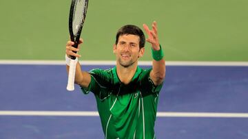 Djokovic celebra su triunfo en Dubái.