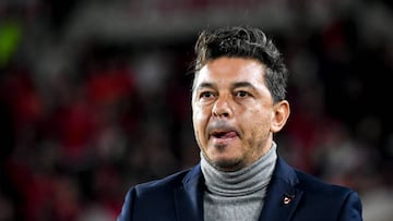 BUENOS AIRES, ARGENTINA - JULY 10: Marcelo Gallardo coach of River Plate looks on before a match between River Platen and Godoy Cruz as part of Liga Profesional 2022  at Estadio Monumental Antonio Vespucio Liberti on July 10, 2022 in Buenos Aires, Argentina. (Photo by Marcelo Endelli/Getty Images)