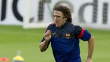 Puyol en un entrenamiento