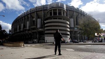 Seguridad en el Santiago Bernab&eacute;u. 