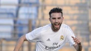 Borja Mayoral celebra un gol.