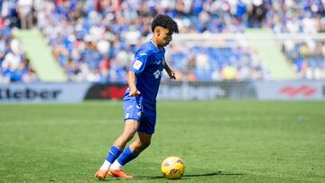 Yassin, el pasado domingo, en el Coliseum, en el partido contra la Real.