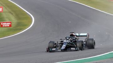 Hamilton durante la carrera del GP de Gran Bretaña.