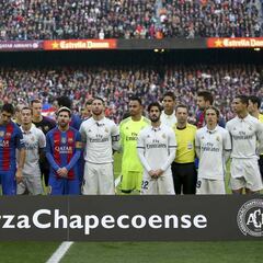 Barça y Madrid homenajearon a las víctimas del Chapecoense