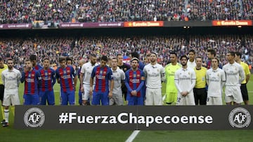 Barça y Madrid rinden homenaje a las víctimas del Chapecoense