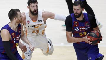 21/06/20 PARTIDO DE BALONCESTO ACB LIGAENDESA
 FASE FINAL VALENCIA
 CORONAVIRUS COVID-19
  BAR&Ccedil;A BARCELONA - KIROLBET BASKONIA
 NIKOLA MIROTIC
 TORNIKE SHENGELIA
 VICTOR CLAVER
 
 
 
 
 
 
 
 
 
 
 
 
 