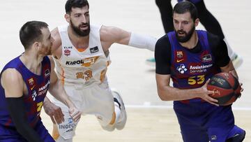 21/06/20 PARTIDO DE BALONCESTO ACB LIGAENDESA
FASE FINAL VALENCIA
CORONAVIRUS COVID-19
BARÇA BARCELONA - KIROLBET BASKONIA
NIKOLA MIROTIC
TORNIKE SHENGELIA
VICTOR CLAVER