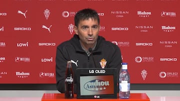 16-05-25. GARITANO, ENTRENADOR DEL SPORTING, EN LA SALA DE PRENSA DE MAREO.