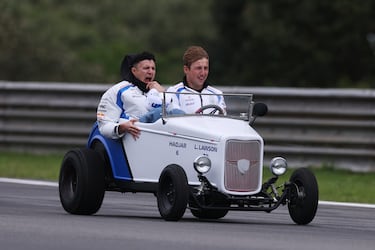 Isack Hadjar y Liam Lawson.