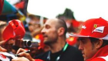 <b>EN BÉLGICA. </b>Fernando Alonso ya está en Spa, donde espera un mejor rendimiento del F2012 y seguir distanciándose en el Mundial.