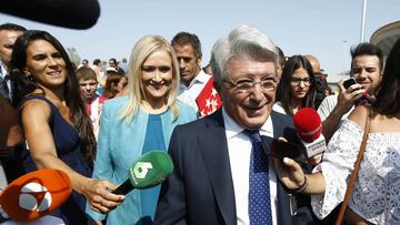 07/09/17, MADRID, ESTACION METRO WANDA METROPOLITANO, INAUGURACION DE ESTACION DE METRO ESTADIO METROPOLITANO, CRISTINA CIFUENTES, ENRIQUE CEREZO, SIMEONE, GABI, TORRES, SAUL, GRIEZZMAN Y KOKE