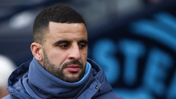 Kyle Walker, jugador del Manchester City, antes de un partido.