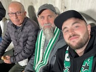 Tres aficionados del Racing.