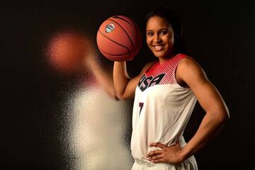 Maya Moore, con la camiseta de la selección estadounidense.