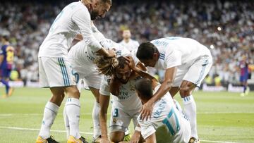 El Madrid celebra un gol.