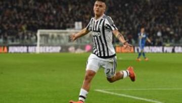 Dybala celebra su gol ante el Sassuolo.