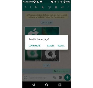 Cómo borrar mensajes de WhatsApp ya enviados con la nueva función Recall