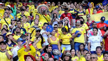 Hinchas colombianos en el Metropolitano de Barranquilla.