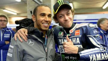 Lewis Hamilton y Valentino Rossi.