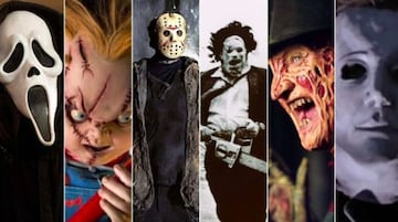 Los reyes del slasher: Ghosface, Chucky, Jason Voorhees, Leatherface, Freddy Krugger y Michael Myers.