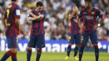 DESCONCIERTO. Por primera vez en mucho tiempo, el Barça se desplomó en el Bernabéu. El desconcierto se apoderoó de los jugadores en una segunda parte preocupante