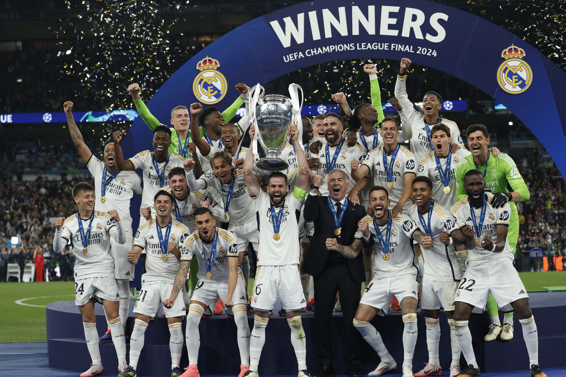 El Real Madrid, campe車n de la Champions de 2024, t赤tulo que le da la oportunidad de disputar la Copa Intercontinental.