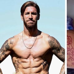 Sergio Ramos muestra los tatuajes de su pierna: Puerta, arte, fútbol, familia...