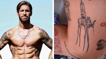 Sergio Ramos muestra los tatuajes de su pierna: Puerta, arte, fútbol, familia...