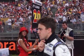 El español Fernando Alonso en su debut con Minardi-European en el Gran Premio de Australia.