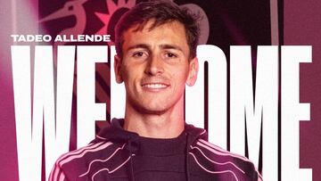 Anuncio del fichaje del futbolista argentino Tadeo Allende por el Inter de Miami.