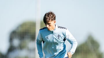 Javi Rodr¨ªguez durante un entrenamiento con el Celta.