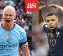 Erling Haaland y Kylian Mbappé, igualados en su valor actual, según Transfermarkt