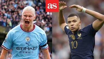 Erling Haaland y Kylian Mbappé, empatados en su valor actual según Transfermarkt