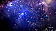 Cruzeiro fans 'serenade' Boca Juniors with nocturnal fireworks show
