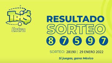 Resultados Lotería Tris Extra hoy: ganadores y números premiados | 29 de enero