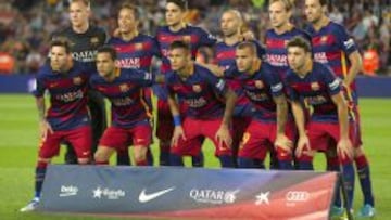 Once inicial del Barcelona ante el Levante.