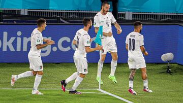Lorenzo Insigne of Italy celebrates after scoring his teams third goal during the UEFA Euro 2020, Group A, football match between Turkey and Italy on June 11, 2021 at Stadio Olimpico in Rome, Italy - Photo Orange Pictures / DPPI
AFP7
11/06/2021 ONLY FO