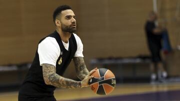 Jeff Taylor, alero del Real Madrid, durante un entrenamiento.