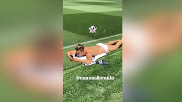 Asensio por Valdebebas... ¡se topó a Marcos Llorente tomando el sol en ropa interior!