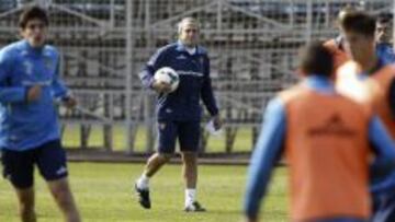 Victor Mu&ntilde;oz, en su primer entrenamiento.