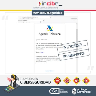 Este email dice que la Agencia Tributaria te devolverá 450 euros, y no es verdad