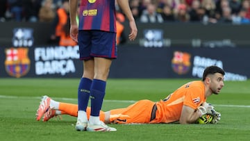 Joan García, en el partido ante el Athletic.