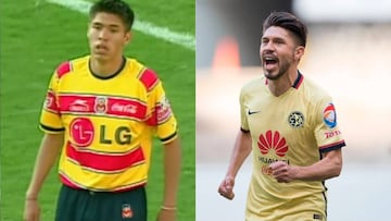 Oribe Peralta con Morelia y a&ntilde;os m&aacute;s tarde con Am&eacute;rica 