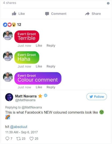 Facebook te dejará colorear tus comentarios
