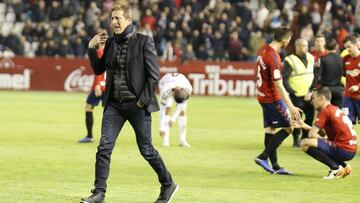 Ramis durante un duelo entre Albacete y Osasuna.