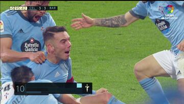 El golazo de Aspas en el 96' que igualó el 0-3 del Barcelona