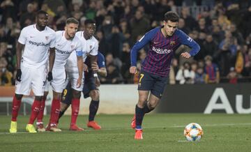 1-0. Coutinho marcó de penalti el primer gol.