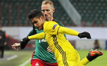 Lokomotiv's Vladislav Ignatyev on the ball in the recent Europa League meeting with Sheriff