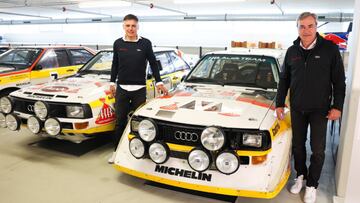 Carlos Sainz y Lucas Cruz, junto al mítico Audi Quattro de la Serie B Audi Sport.
